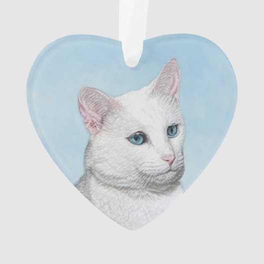 Peinture de chat blanc - Cute Original Cat Art (dos)