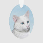 Peinture de chat blanc - Cute Original Cat Art (devant)