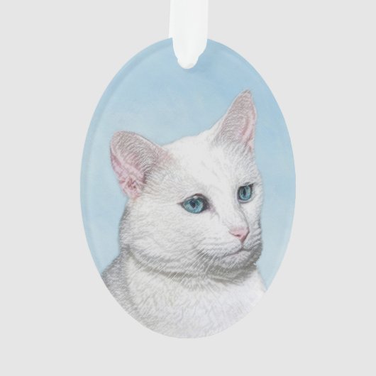 Peinture de chat blanc - Cute Original Cat Art (dos)