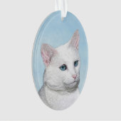 Peinture de chat blanc - Cute Original Cat Art (devant)