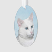 Peinture de chat blanc - Cute Original Cat Art (devant)