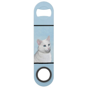 Peinture de chat blanc - Cute Original Cat Art