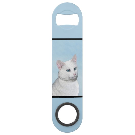 Peinture de chat blanc - Cute Original Cat Art (Dos)