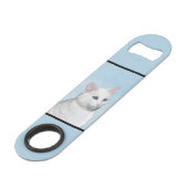 Peinture de chat blanc - Cute Original Cat Art (Dos Angle)