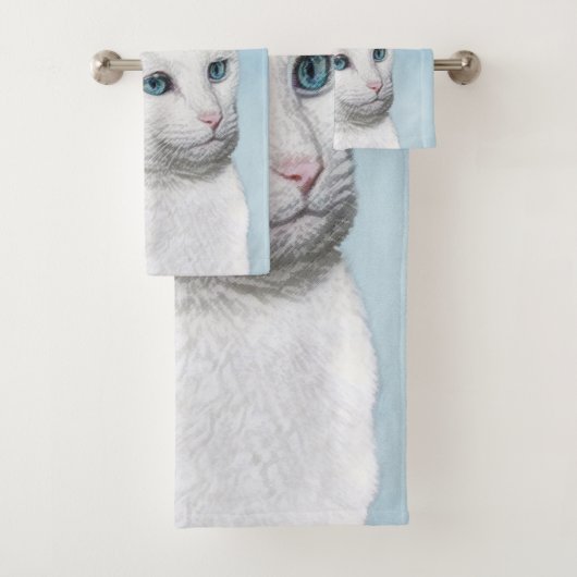Peinture de chat blanc - Cute Original Cat Art (En situation)