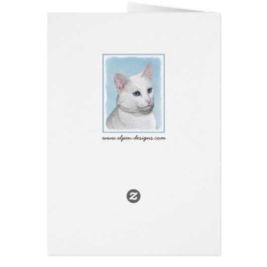 Peinture de chat blanc - Cute Original Cat Art (Dos)