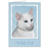 Peinture de chat blanc - Cute Original Cat Art (Devant)