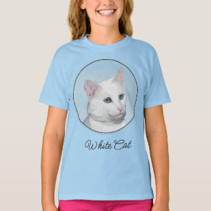Peinture de chat blanc - Joli T-shirt d'art de cha