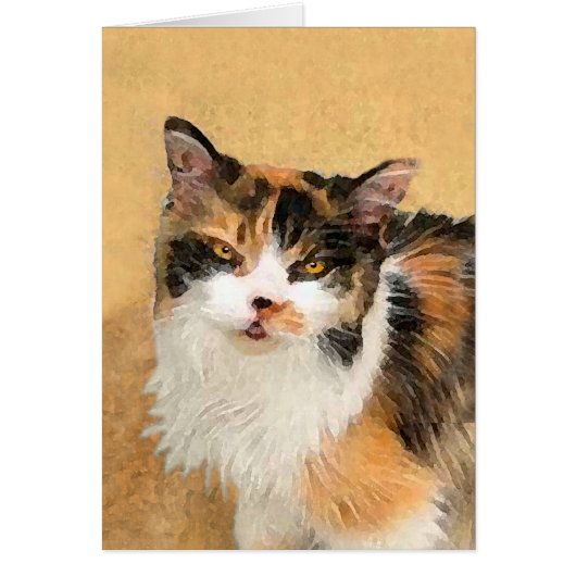 Peinture de chat Calico - Cute Original Cat Art (Devant)