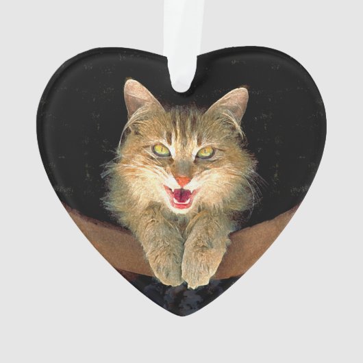 Peinture de chat Mad - Cute Original Cat Art (dos)