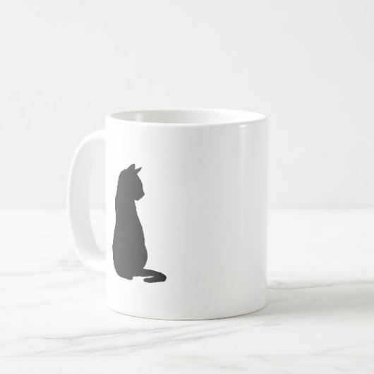 Peinture de chat noir de café Mug (Devant gauche)