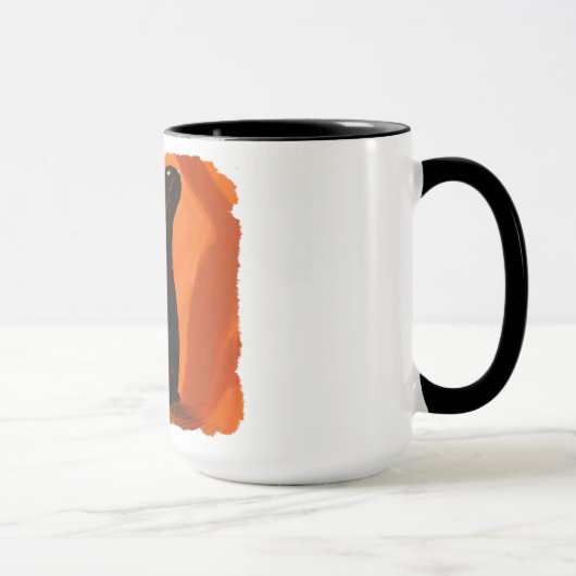 Peinture de chat noir, tasse (Droite)