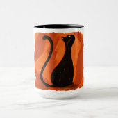 Peinture de chat noir, tasse (Centre)