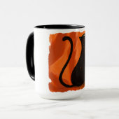 Peinture de chat noir, tasse (Devant gauche)