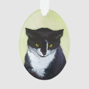 Peinture de chat Tuxedo - Cute Original Cat Art