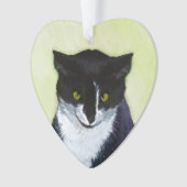 Peinture de chat Tuxedo - Cute Original Cat Art (devant)