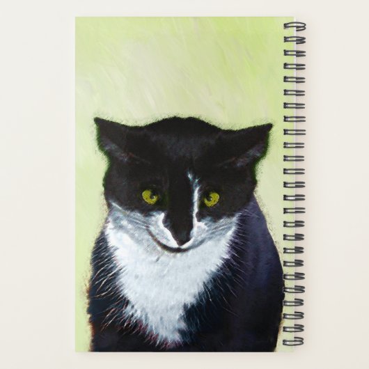 Peinture de chat Tuxedo - Cute Original Cat Art (Dos)