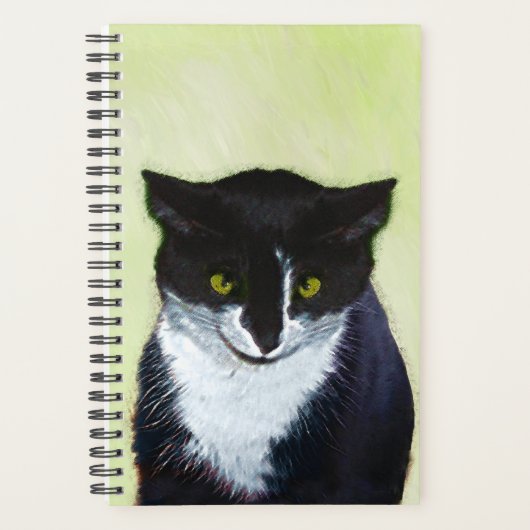 Peinture de chat Tuxedo - Cute Original Cat Art (Devant)