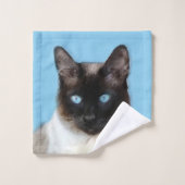 Peinture de chats de Siamese - Cute Original Cat A (Gant de toilette)