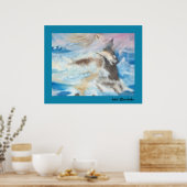 Peinture de cheval dans l'eau de mer Poster (Cuisine)