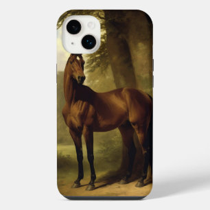 Peinture de cheval de chasse brun équestre vintage