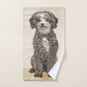 Peinture de chien d'eau espagnol - Art original de (Serviette à main)