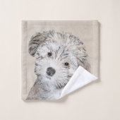 Peinture de Chien Havanais - Cute Original Chien A (Gant de toilette)