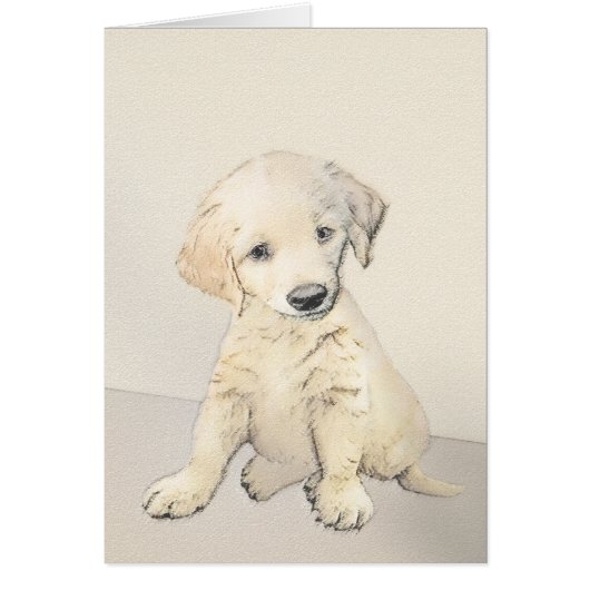 Peinture de chiot d'or Retriever - Art de chien or (Devant)