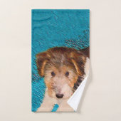 Peinture de chiot Terrier Fox - Art de chien origi (Serviette à main)