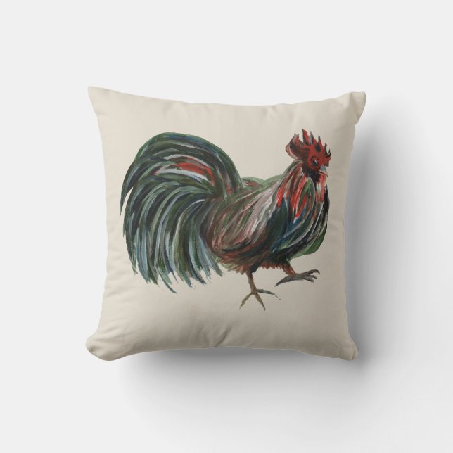 Peinture de coq Coussin de style Ferme (Recto)