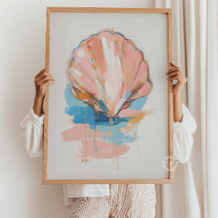 Peinture de coquillages, impression d'affiche de s