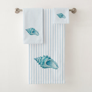 Peinture de coquille de conque bleue rayure bleue