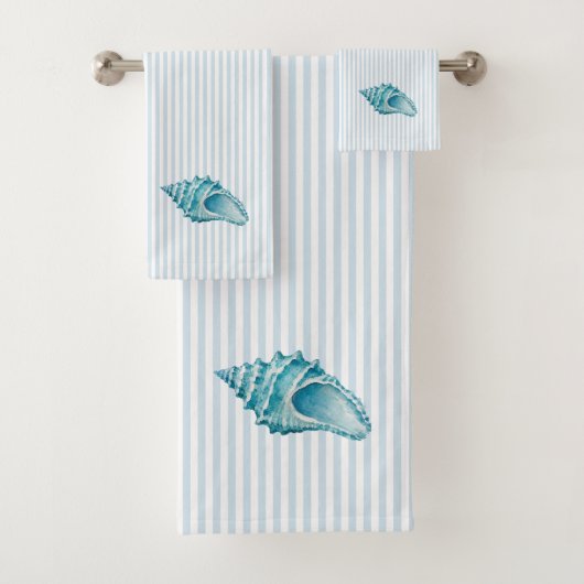 Peinture de coquille de conque bleue rayure bleue (En situation)