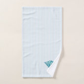 Peinture de coquille de conque bleue rayure bleue (Serviette à main)
