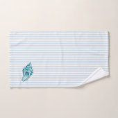 Peinture de coquille de conque bleue rayure bleue (Serviette à main)