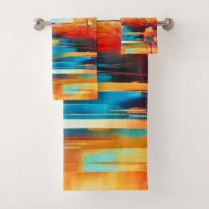 Peinture de coucher de soleil vibrant sur la monta
