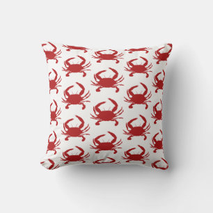 Peinture de crabe rouge Coussin de plage Silhouett