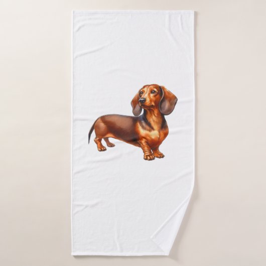 Peinture de Dachshund - Peinture d'aquarelle de ch (Serviette de bain)