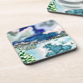 Peinture de Dessous de verre de paysage d'hiver (Côté gauche)