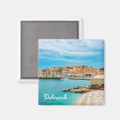 Peinture de Dubrovnik beach Magnet (Recto/Verso)