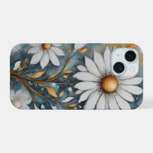 Peinture de fleurs blanches iPhone 15 coque (Verso Horizontal)