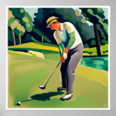 Peinture de Golfer - Impression d'art (Devant)
