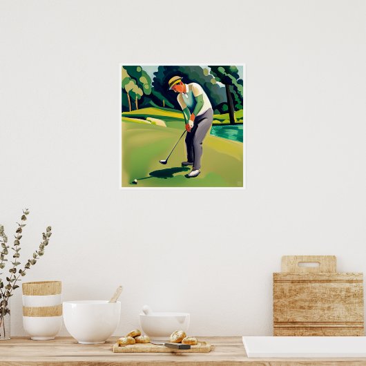Peinture de Golfer - Impression d'art (Cuisine)