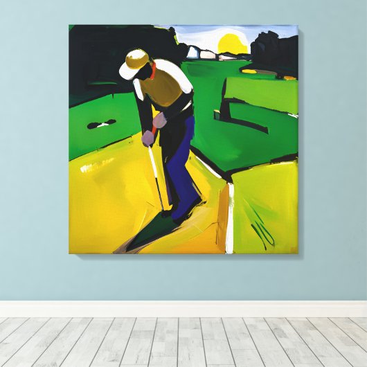 Peinture de Golfer - Impression de toile étirée (Insitu (Plancher de Bois))