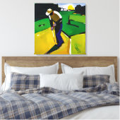 Peinture de Golfer - Impression de toile étirée (Insitu(Chambre))