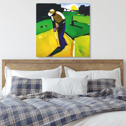 Peinture de Golfer - Impression de toile étirée (Insitu(Chambre))