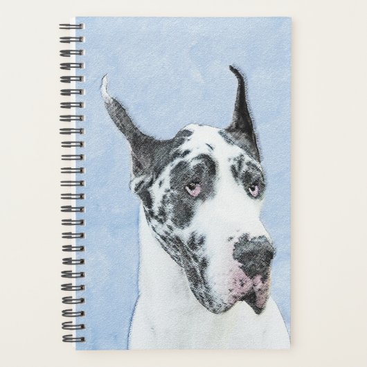 Peinture de Great Dane (Arlequin) - Art original d (Devant)