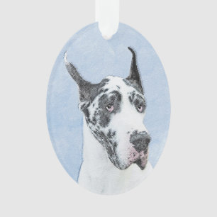 Peinture de Great Dane (Arlequin) - Art original d