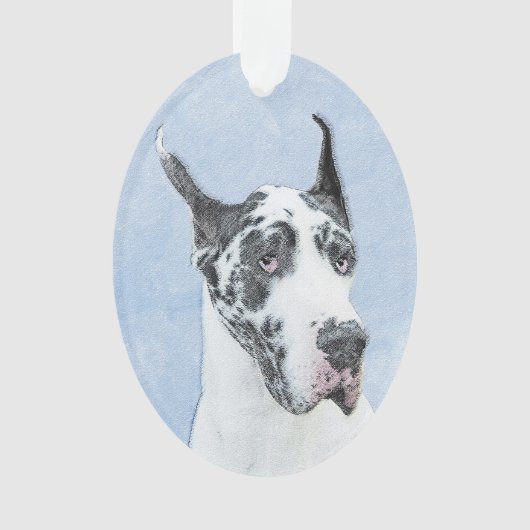 Peinture de Great Dane (Arlequin) - Art original d (devant)