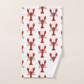 Peinture de homard Motif côtier marin (Serviette à main)